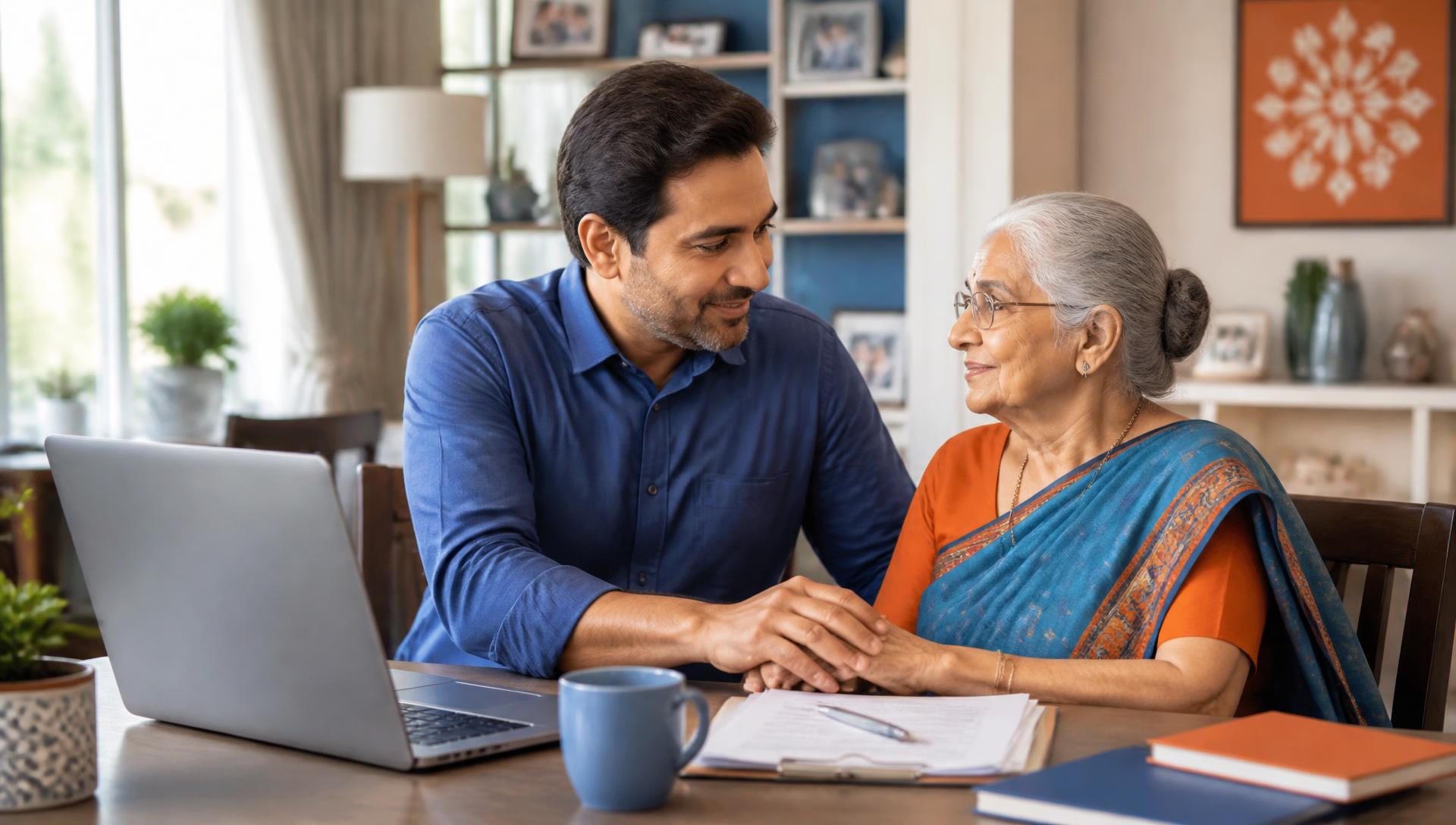 Working professional caring for an ageing parent